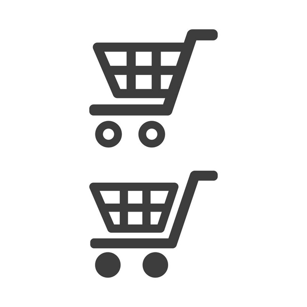Shopping cart icons on white background. Vector illustration - Vetor, Imagem