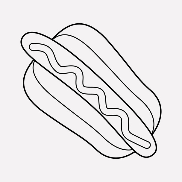 Hotdog-Symbolzeilenelement. Illustration der Hot-Dog-Symbolzeile isoliert auf sauberem Hintergrund für Ihr Web-App-Logo-Design. - Foto, Bild