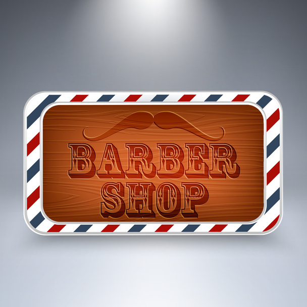 Wooden board for Barber Shop. - Vector, Image