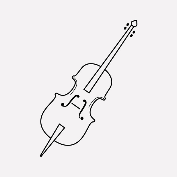 Cello icon line element. Vector illustration of cello icon line isolated on clean background for your web mobile app logo design. - Vector, Image