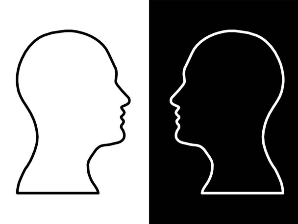 Hoofden van twee mensen, abstracte hersenen voor concept idee, verwerken menselijk denken  - Foto, afbeelding