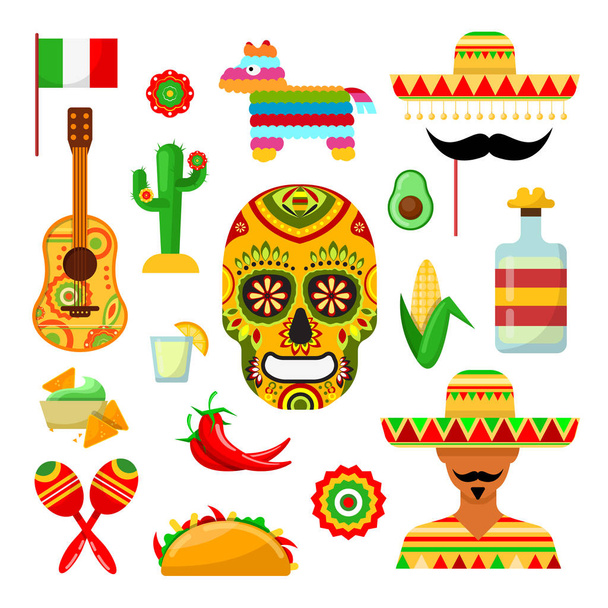 traditional Mexican attributes - Vektor, obrázek