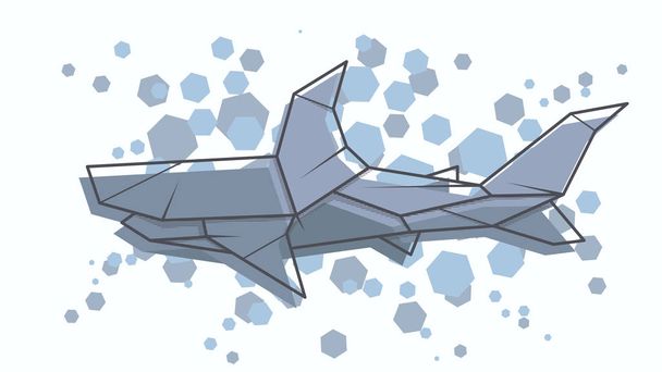 Vettore astratto semplice illustrazione disegno contorno squalo origami
. - Vettoriali, immagini