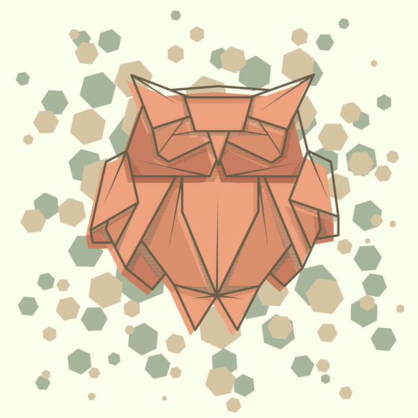 Αφηρημένη απλή εικονογράφηση διάνυσμα σχέδιο οριγκάμι κουκουβάγια διάρθρωσης. - Διάνυσμα, εικόνα