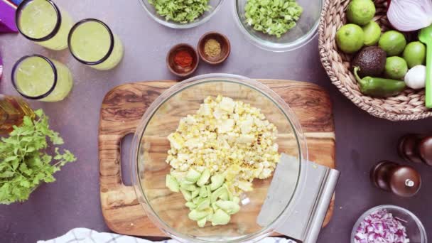 Προετοιμασία σπιτικό guacamole - Πλάνα, βίντεο
