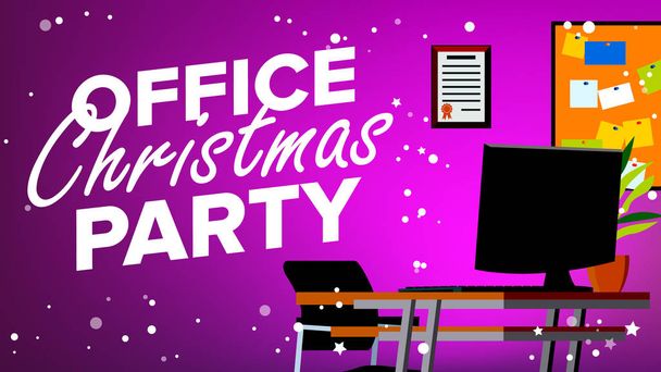 Christmas Corporate Party Vector. Having Fun. Holiday. Cartoon Illustration - Vector, Image