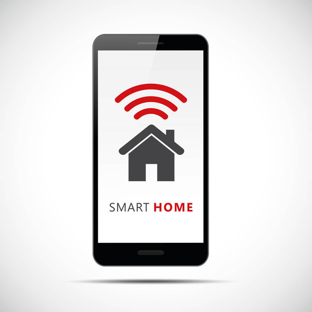 Smart home control concept smartphone - Vector, Image