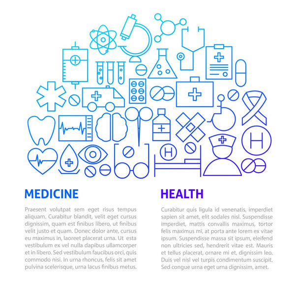 Medicine Health Line Template - Vector, Image