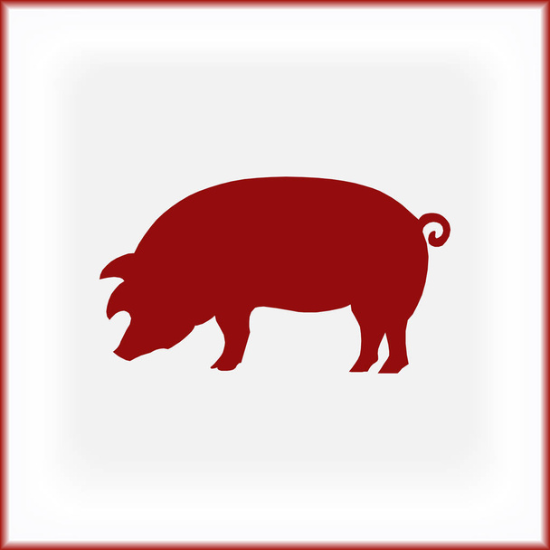 Świnia ikona. Ikona wieprzowina. Ilustracja wektorowa świnia - Wektor, obraz