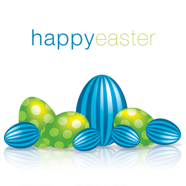 Happy Easter egg with reflection card - Vettoriali, immagini