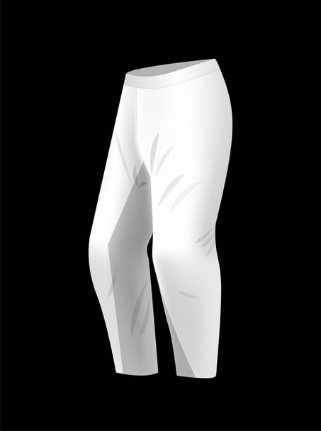 White motocross sportswear trousers vector mockup isolated. Sportswear illustration for mountain bike, motocross, skiing, snowboarding. - Vektor, Bild