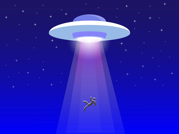 UFO alieno che vola con le luci Icona
 - Vettoriali, immagini