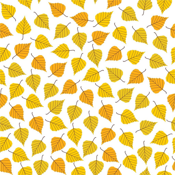 Fond vectoriel sans couture avec feuilles de bouleau d'automne. Élégant motif d'automne moderne
.  - Vecteur, image