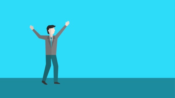 hombre de negocios agitando la mano con flechas de negocios hacia arriba
 - Metraje, vídeo