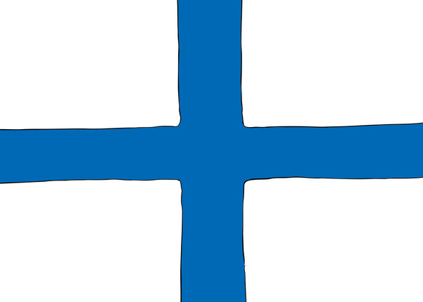 Συμμετρική κεντροθετημένο έκδοση του ένα σκανδιναβικό σταυρό reprsenting σημαία Φινλανδίας - Διάνυσμα, εικόνα