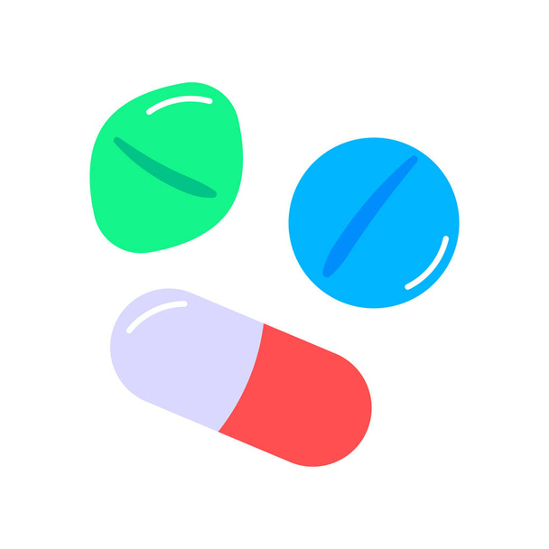 Pillole icona isolata sul bianco. Illustrazione vettoriale
 - Vettoriali, immagini