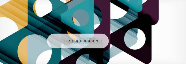 Geometric background, circles and triangles shapes banner. Illustration for business brochure or flyer, presentation and web design layout - Vector, Image