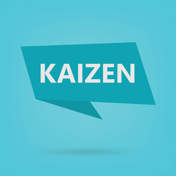 Kaizen palavra sobre adesivo- ilustração vetorial
 - Vetor, Imagem
