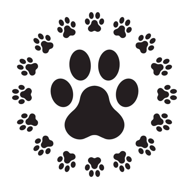 Pies łapa logo ikona łapa kot łapa ilustracja kreskówka grafiki wektorowej - Wektor, obraz