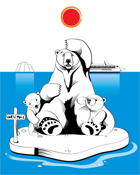 北極のホッキョクグマ - ベクター画像