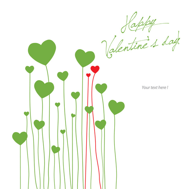 κάρτα αγάπης με καρδιές - Διάνυσμα, εικόνα