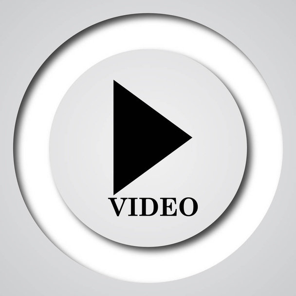 Icono de reproducción de vídeo. Botón de Internet sobre fondo blanco
 - Foto, Imagen
