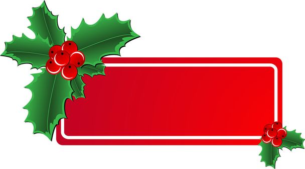 Christmas Holly banner - Διάνυσμα, εικόνα