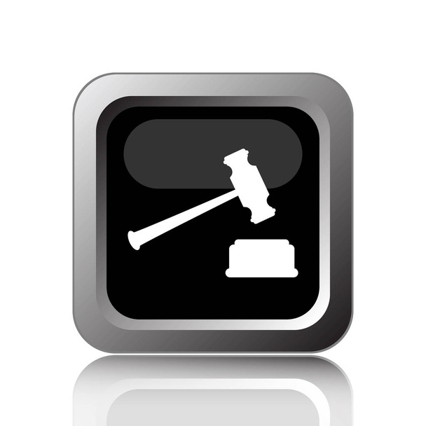 Soudce kladivo ikona. Internet tlačítko na bílém pozadí - Fotografie, Obrázek
