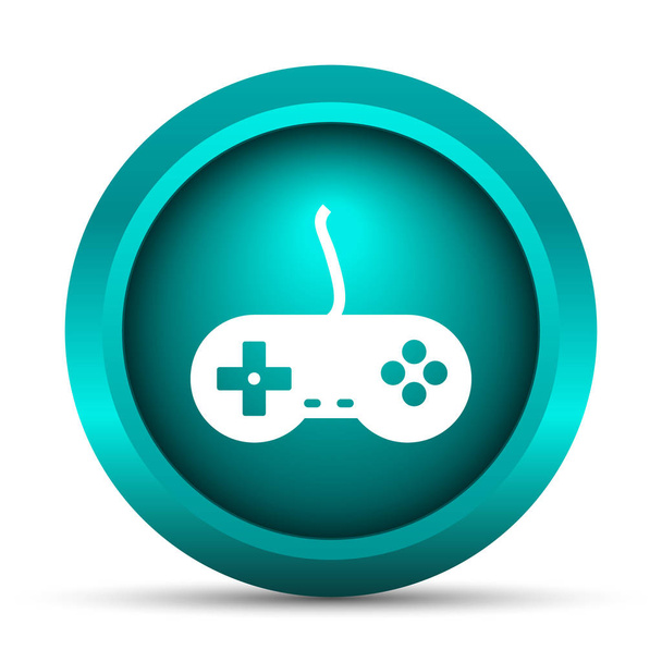 ゲームパッド アイコン。白い背景の上のインター ネット ボタン - 写真・画像