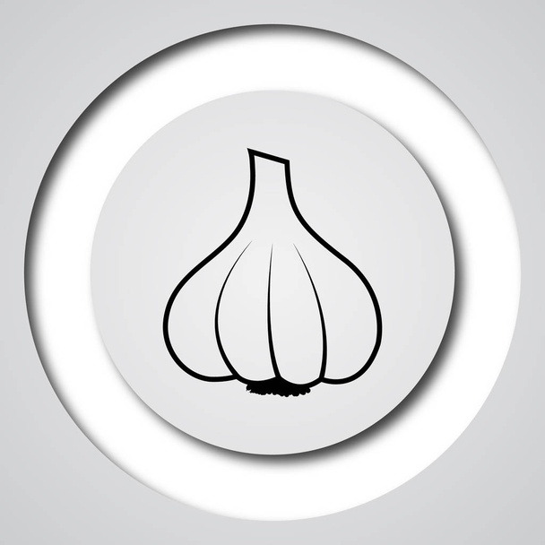 Garlic icon. Internet button on white background - Photo, Image
