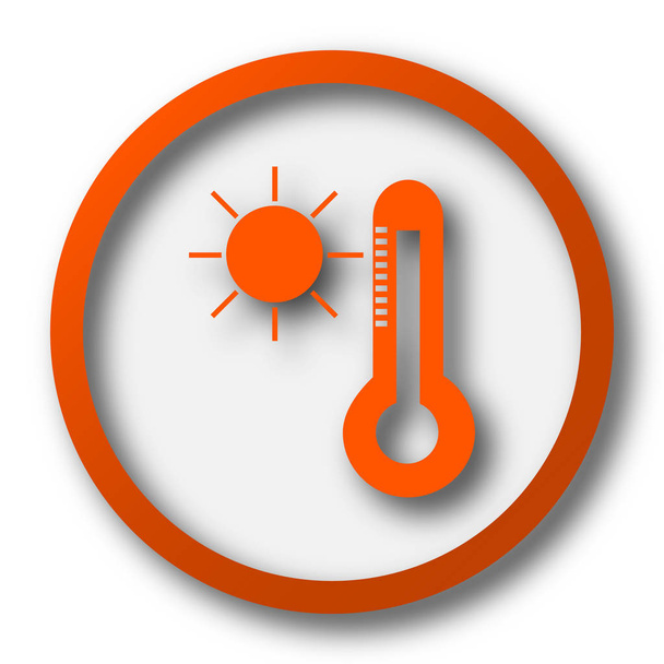 Icona sole e termometro. Pulsante Internet su sfondo bianco
 - Foto, immagini