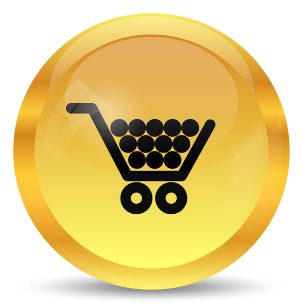 Alışveriş sepeti simgesi. Beyaz arka plan üzerinde Internet düğmesi - Fotoğraf, Görsel