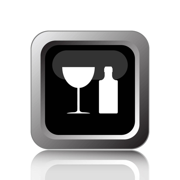 Bottle and glass icon - Фото, изображение