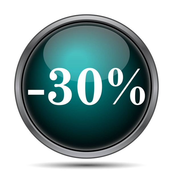 30 pour cent icône de réduction. Bouton Internet sur fond blanc
 - Photo, image