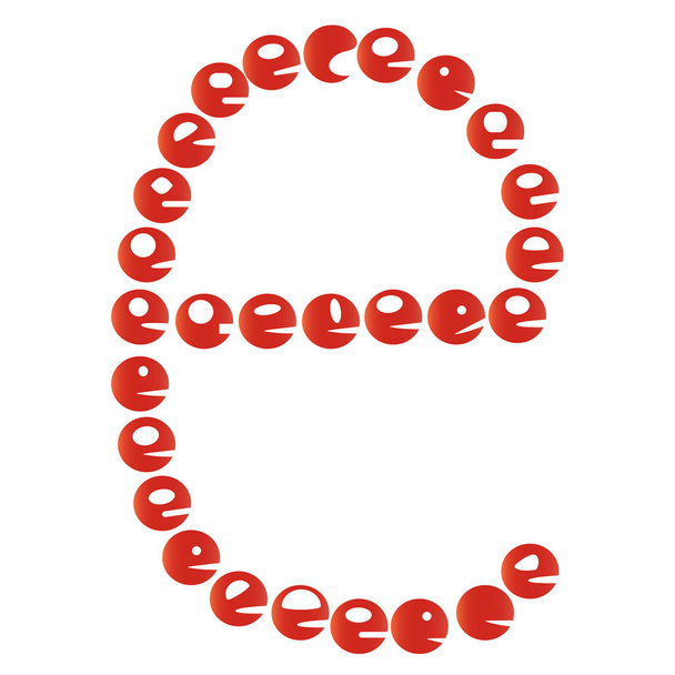 Buchstabe e mit anderen Buchstaben e. schönes Buchstabenmuster - Vektor, Bild