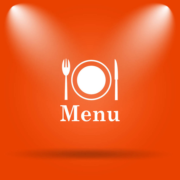Ícone de menu. Botão de Internet no fundo laranja
 - Foto, Imagem