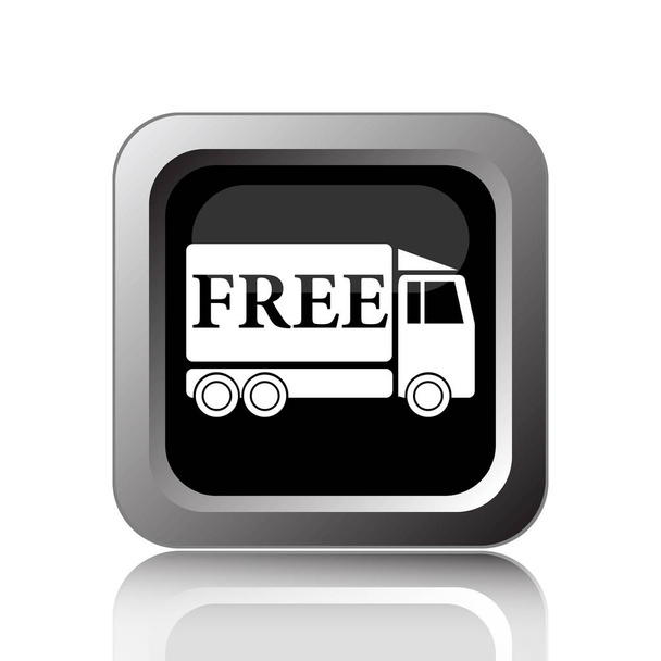 ícone de caminhão de entrega gratuita. Botão de Internet no fundo branco
 - Foto, Imagem