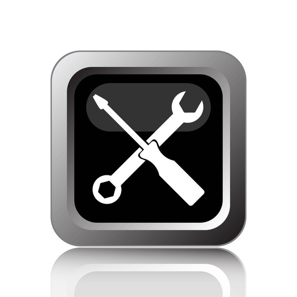Icono de herramientas. Botón de Internet sobre fondo blanco
 - Foto, Imagen