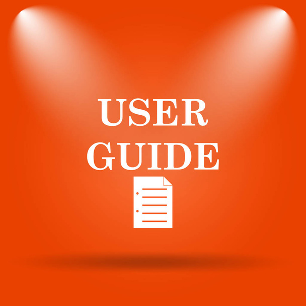Felhasználói útmutató ikon. Internet gombot, a narancssárga háttér - Fotó, kép
