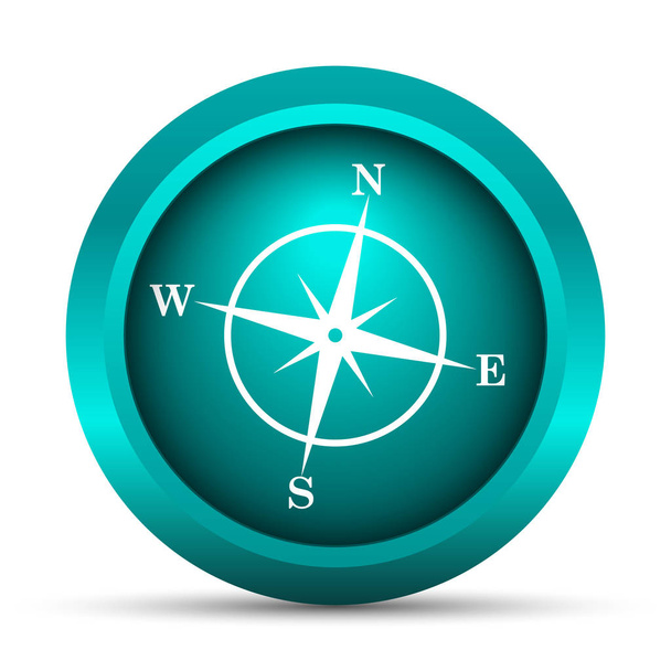 Kompassi-ikoni. Internet-painike valkoisella taustalla
 - Valokuva, kuva
