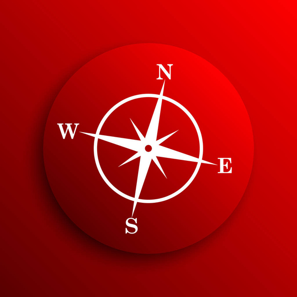 Ikona Kompas. Przycisk Internet na białym tle - Zdjęcie, obraz