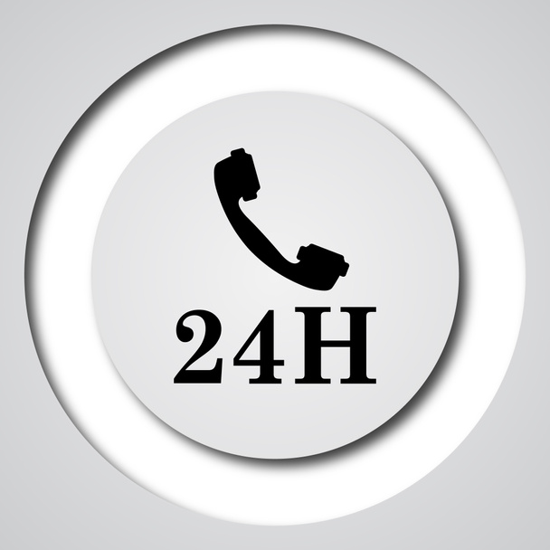 24H phone icon. Internet button on white background - Photo, Image