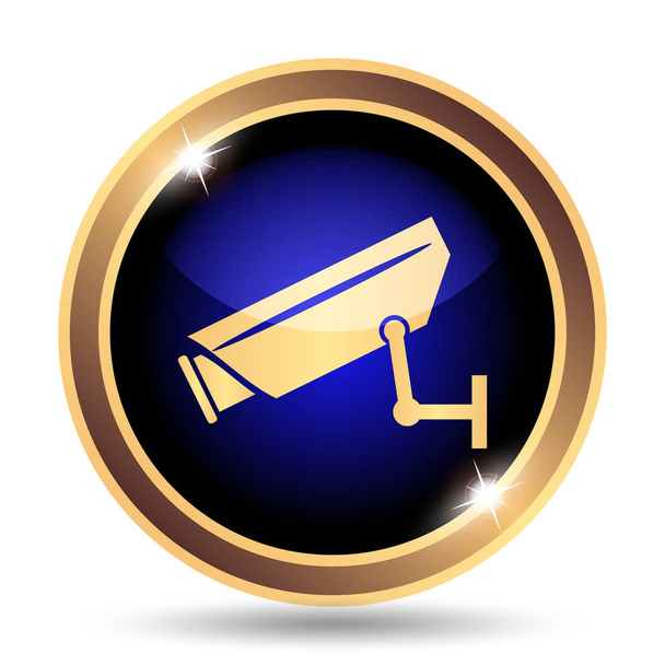 Icono de cámara de vigilancia. Botón de Internet sobre fondo blanco
 - Foto, imagen