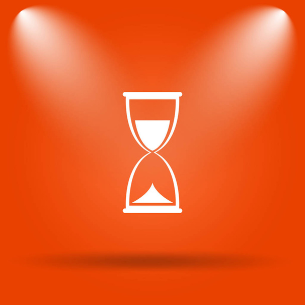 Homokóra ikonra. Internet gombot, a narancssárga háttér - Fotó, kép