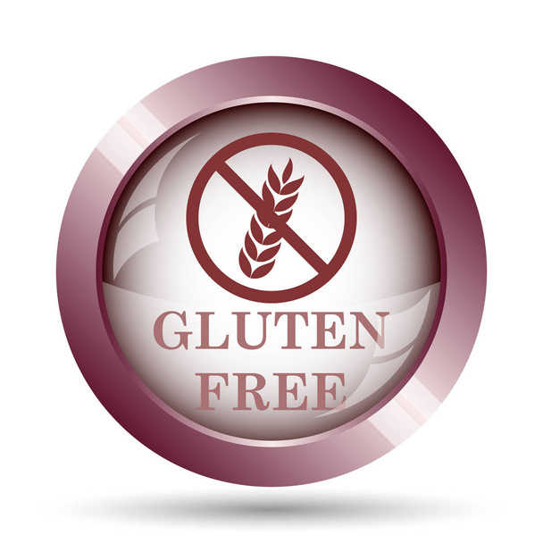Glutén free ikonra. Internet gomb fehér háttér - Fotó, kép