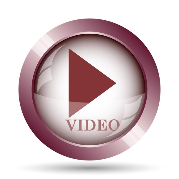 Icona di riproduzione video. Pulsante Internet su sfondo bianco
 - Foto, immagini