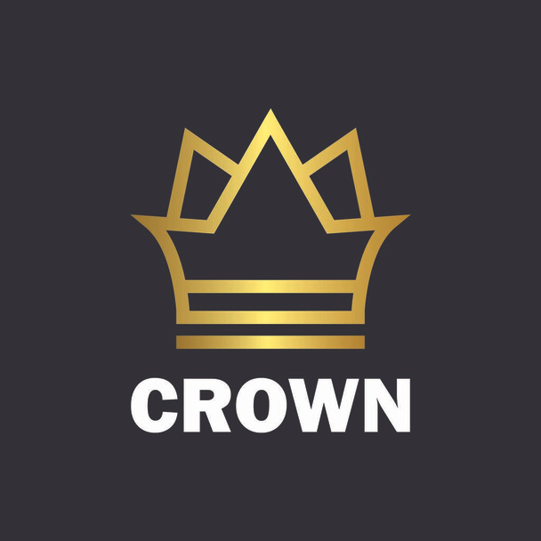 Coroa real rei vetor logotipo design abstrato emblema prémio ouro ilustração isolada
 - Vetor, Imagem
