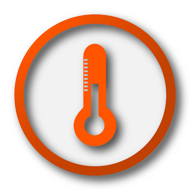 Thermometer pictogram. Internet knop op witte achtergrond - Foto, afbeelding