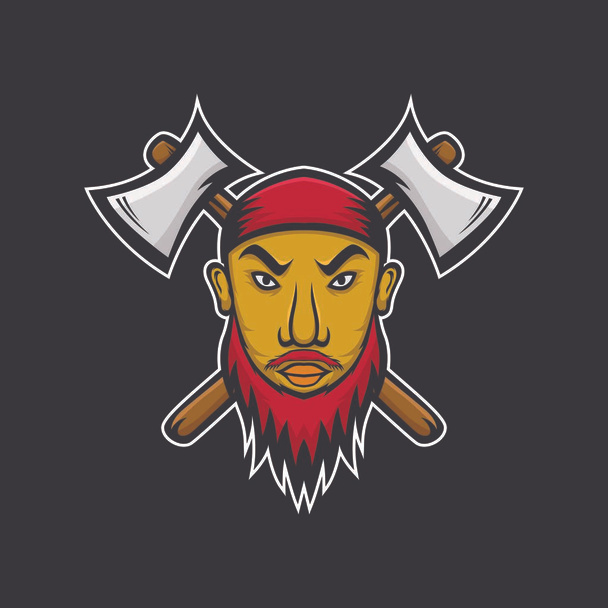 Pirátský kapitán maskot vektorové hlava emblém ilustrace izolované znamení Sport - Vektor, obrázek