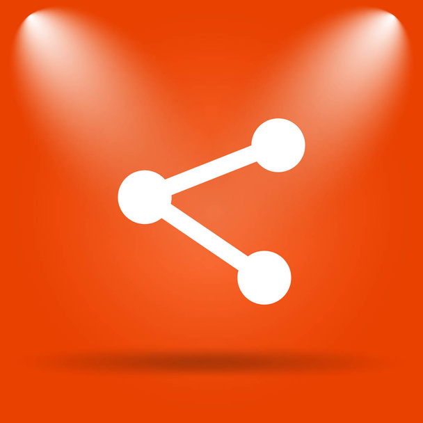 Social media - link icon. Internet button on orange background - Photo, Image